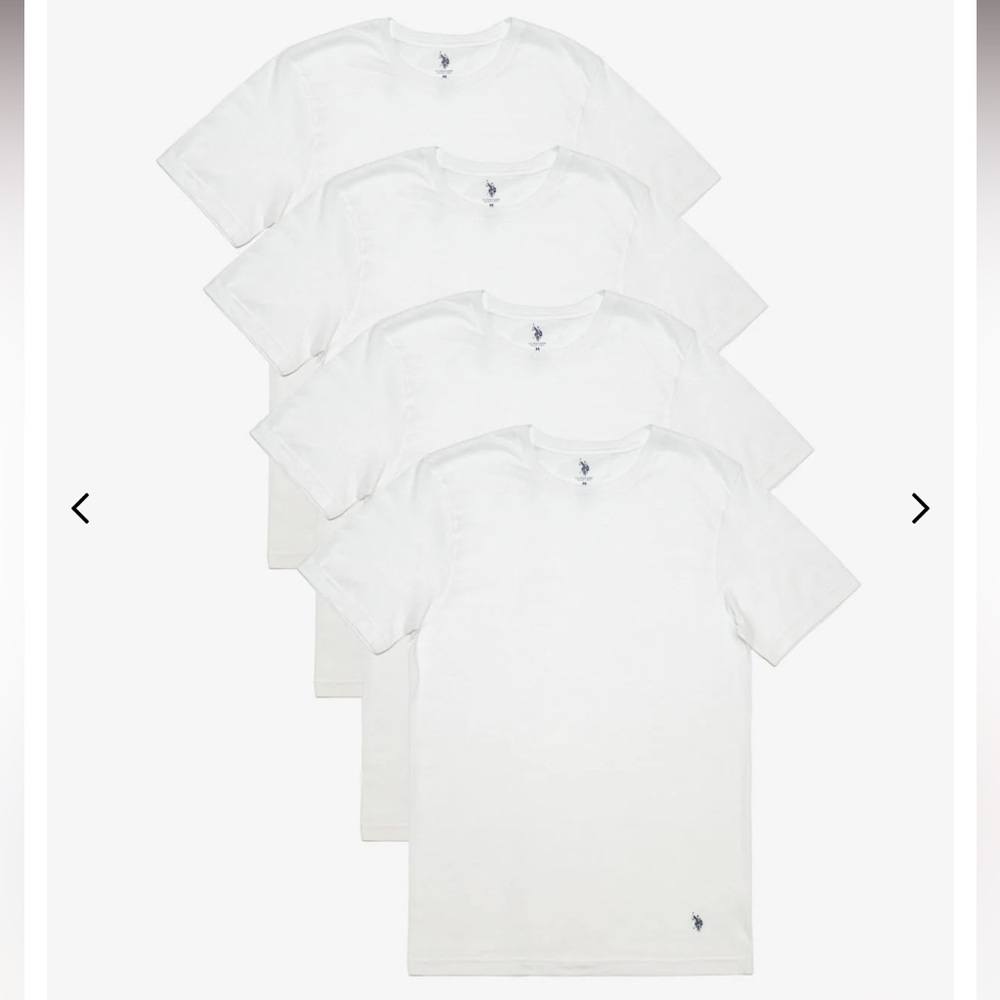 U.S. Polo Assn. White Crew Neck Undershirts - 4 Pack